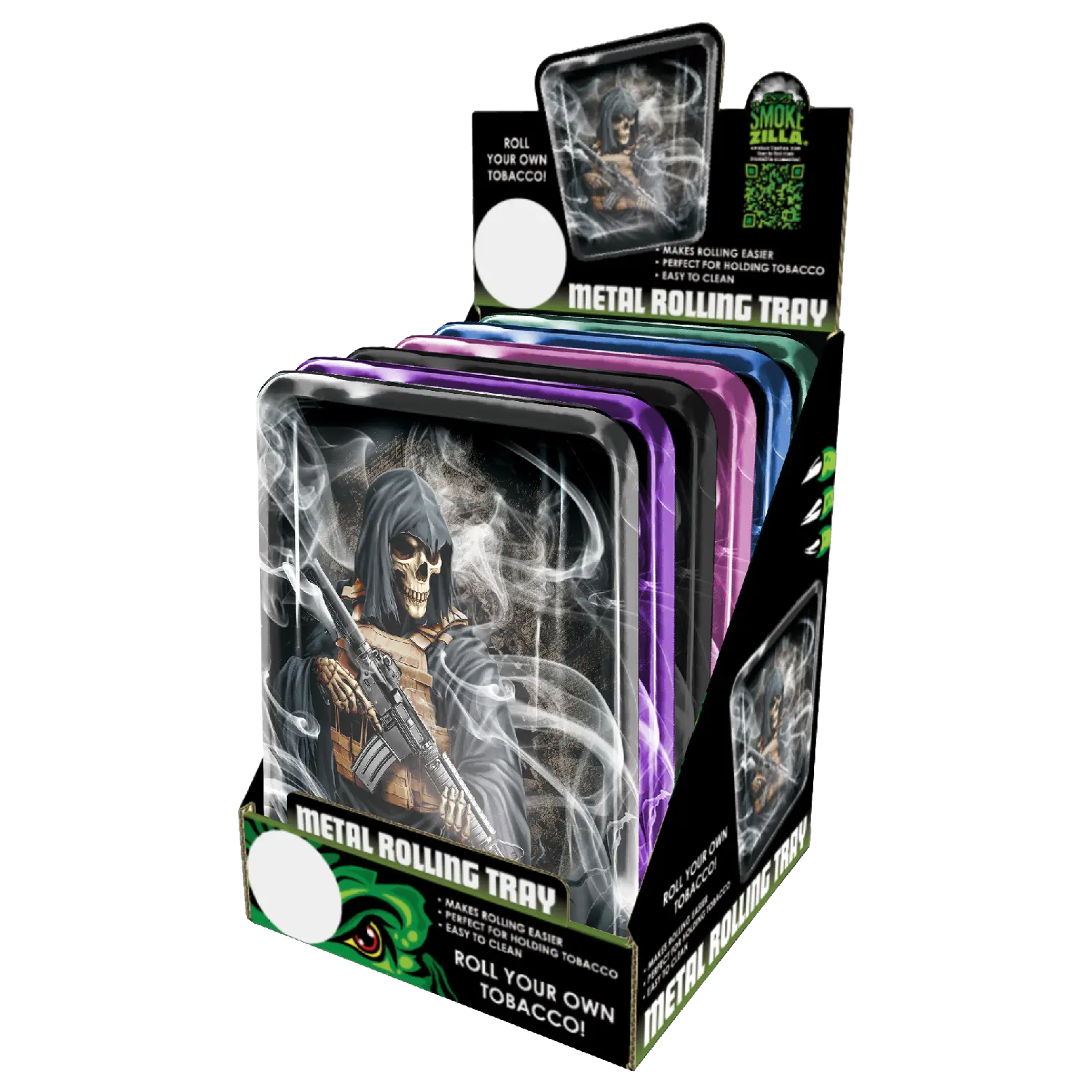 Metal Roll Tray- 6 Pieces Per Retail Ready Display 23546 SMOKEZILLA