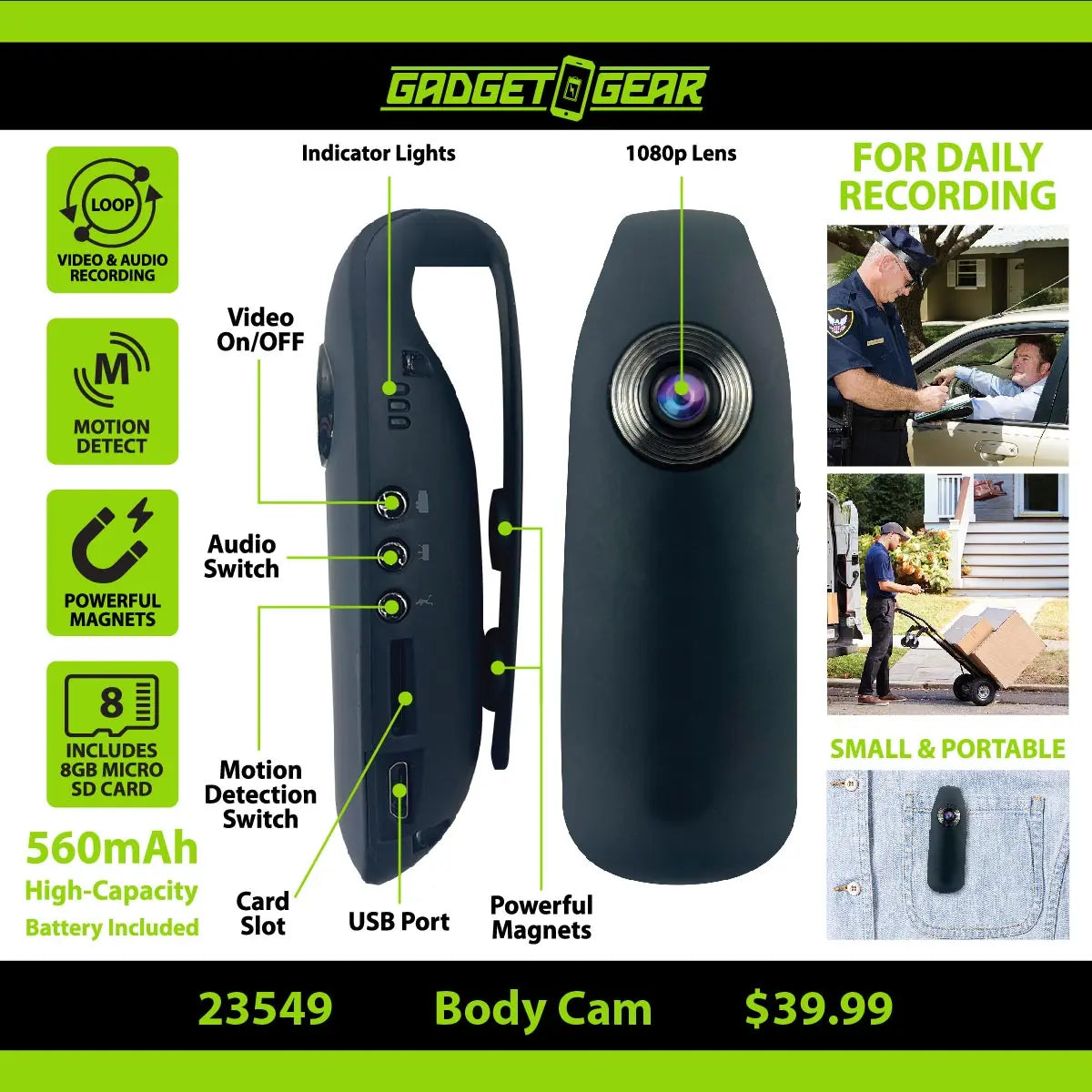 Camera Assortment Floor Display - 20 Pieces Per Retail Ready Display 88449 GADGET GEAR