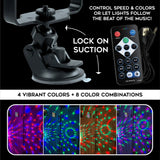 Mood Light USB LED Disco Light with Suction Cup Mount - 4 Pieces Per Retail Ready Display 23575 CAR VIBEZ