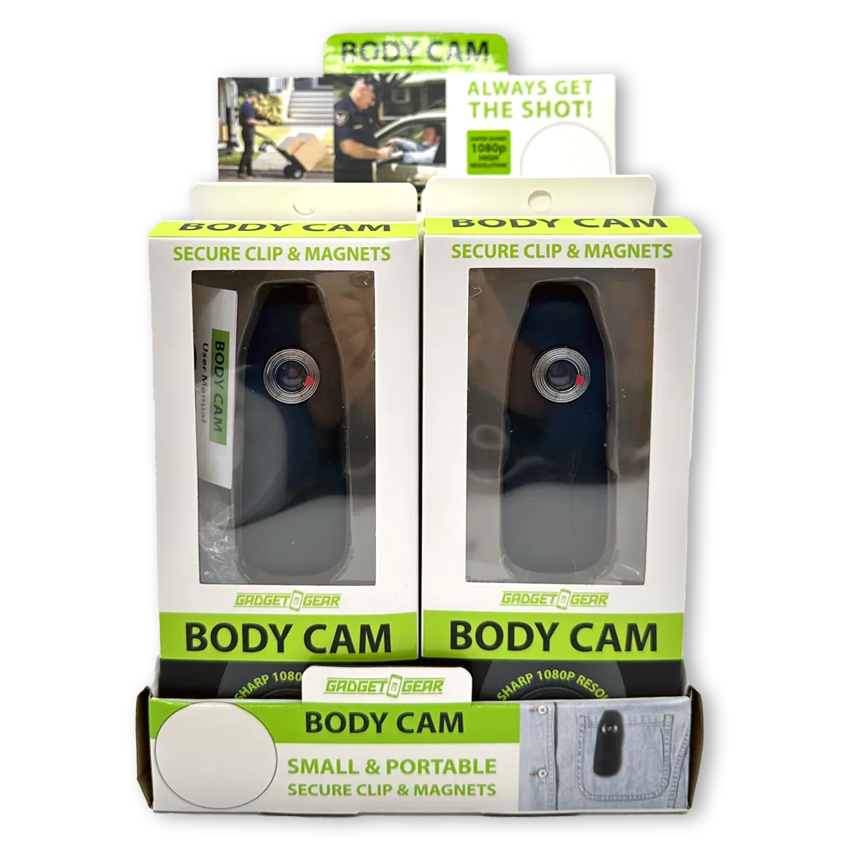 Body Cam with Micro Sd Card - 4 Pieces Per Retail Ready Display 23591 GADGET GEAR
