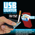 Cigarette Pack Thin USB Coil Lighter - 12 Pieces Per Retail Ready Display 23607 NOVELTY INC