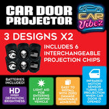 Car Door Light Projector with Assorted Designs - 6 Pieces Per Retail Ready Display 23694 CAR VIBEZ