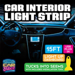 Car Interior Light Strip USB - 6 Pieces Per Retail Ready Display 23698 CAR VIBEZ