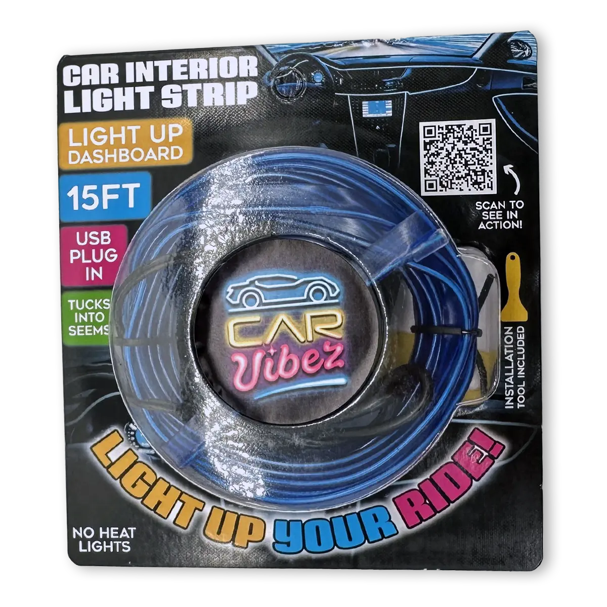 Car Interior Light Strip USB - 6 Pieces Per Retail Ready Display 23698 CAR VIBEZ