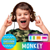 Wired Headphones Travel Pals Kids Plush with Retractable Cord - 4 Pieces Per Retail Ready Display 23699 KIPP BROTHERS