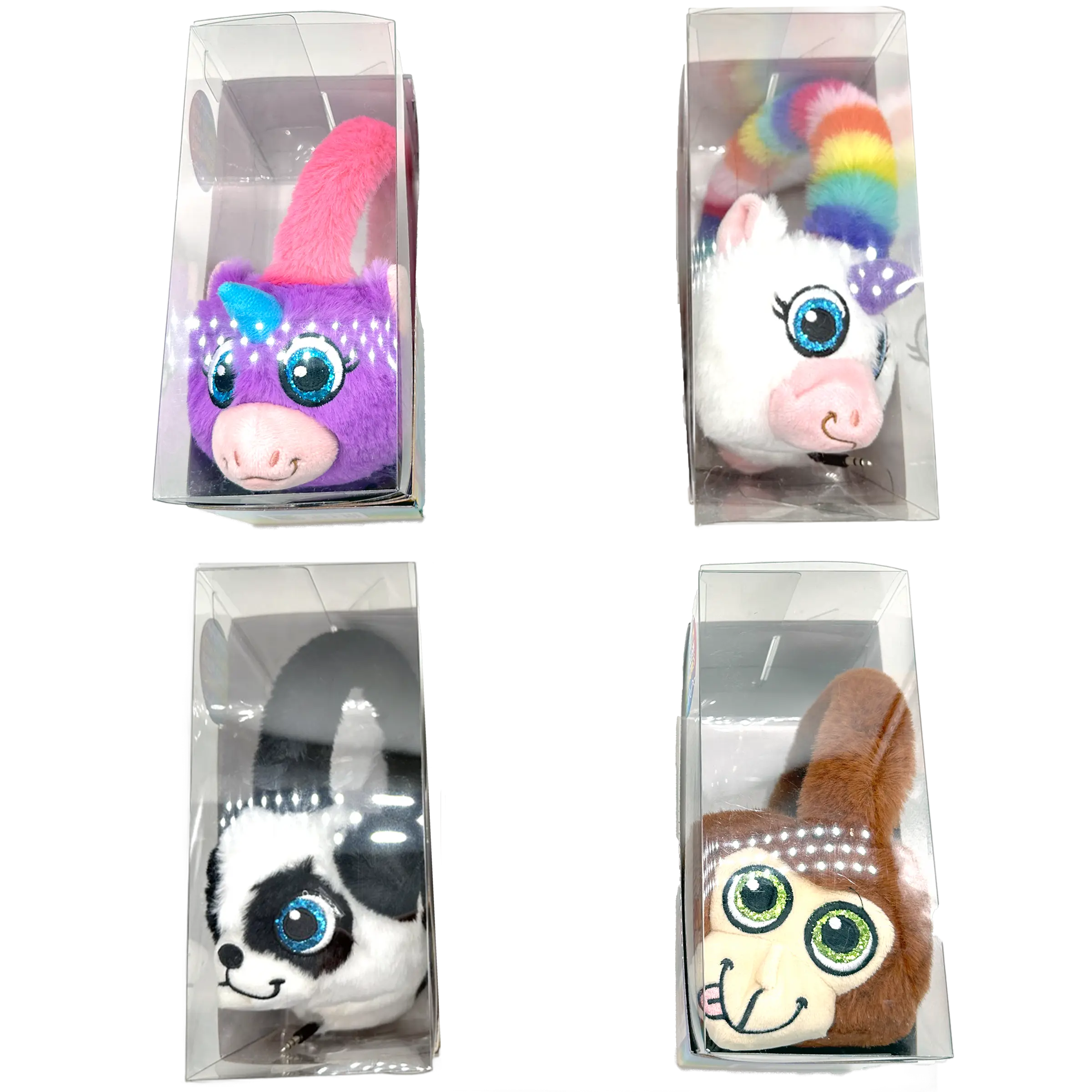 Wired Headphones Travel Pals Kids Plush with Retractable Cord - 4 Pieces Per Retail Ready Display 23699 KIPP BROTHERS