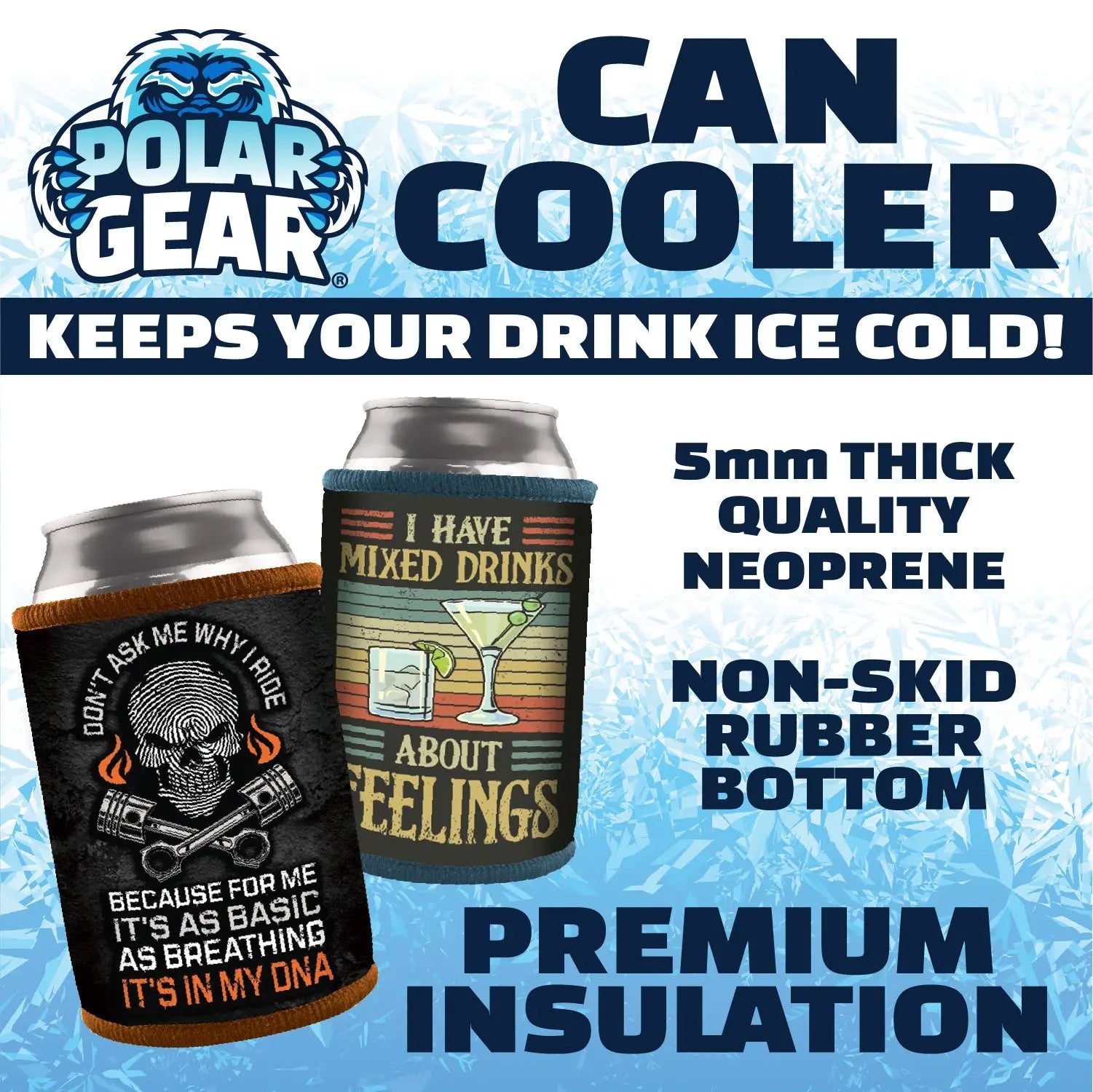 Neoprene Can & Bottle Cooler - 12 Pieces Per Retail Ready Display 23735 POLAR GEAR