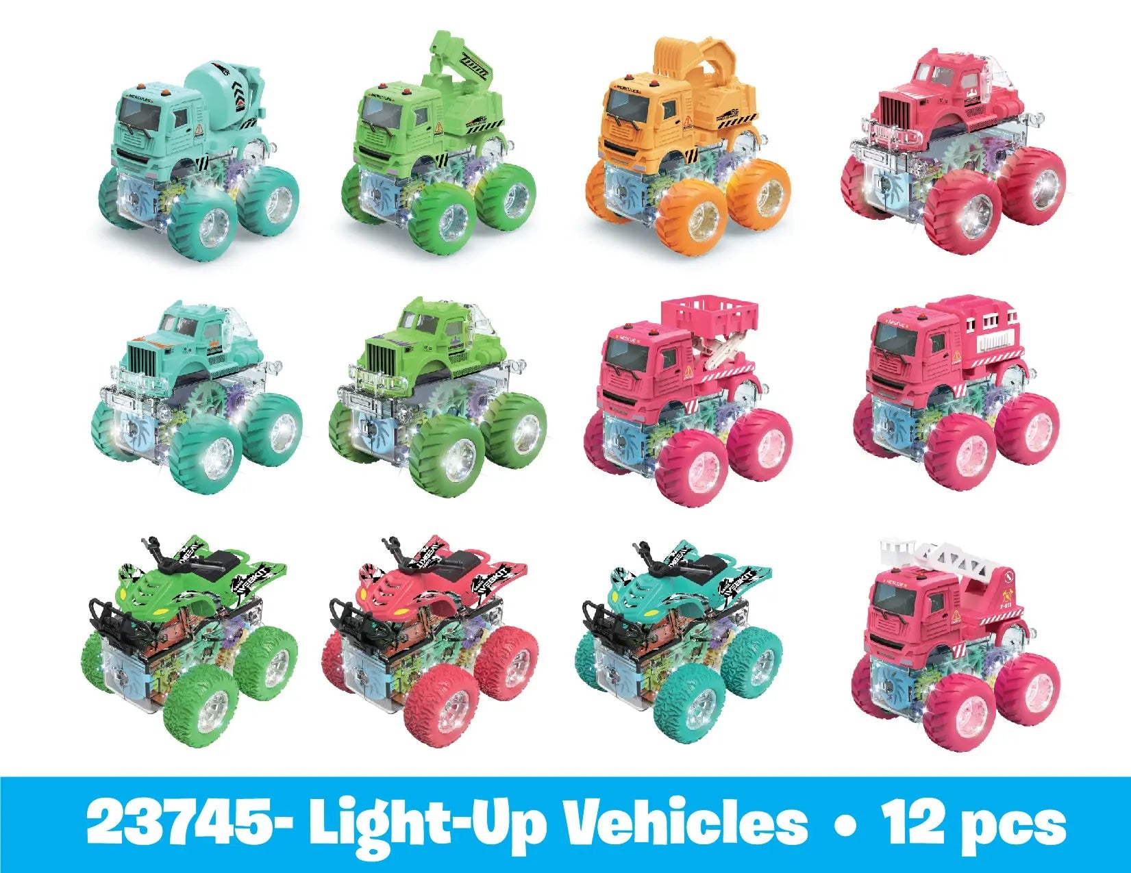 Friction Toy Car Light Up Assortment - 12 Pieces Per Display 23745 KIPP BROTHERS