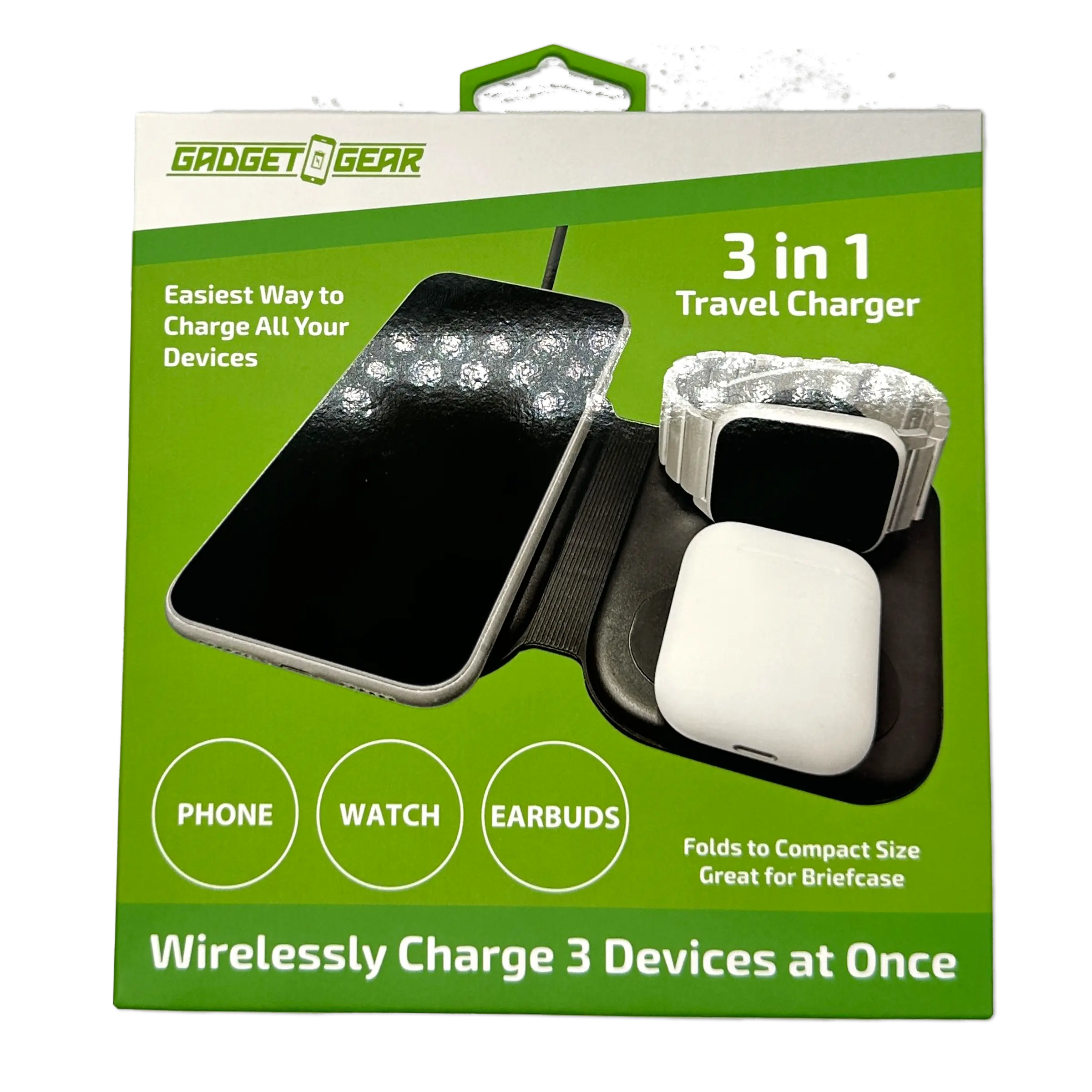 Wireless 3 in 1 Charging Travel Station - 4 Pieces Per Retail Ready Display 23754 GADGET GEAR
