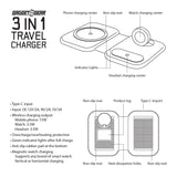 Wireless 3 in 1 Charging Travel Station - 4 Pieces Per Retail Ready Display 23754 GADGET GEAR