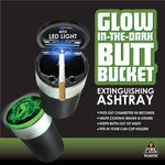 Glow in The Dark Printed Lid Butt Bucket Ashtray with LED Light - 6 Per Retail Ready Display 23786 SMOKEZILLA