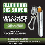 Metal Tube Cigarette Saver with Carabineer - 12 Pieces Per Retail Ready Display 23865 SMOKEZILLA
