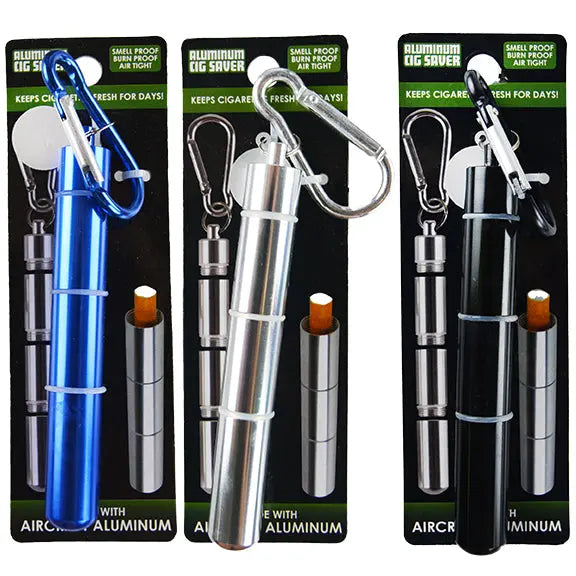 Metal Tube Cigarette Saver with Carabineer - 12 Pieces Per Retail Ready Display 23865 SMOKEZILLA