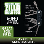 Stainless-Steel 6-In-1 Multi-Tool - 6 Pieces Per Retail Ready Display 23891 SMOKEZILLA