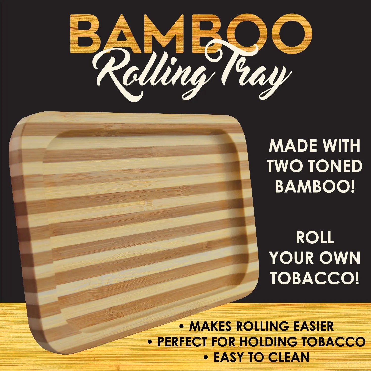 Bamboo Wood Roll Tray - 6 Pieces Per Retail Ready Display 23892 SMOKEZILLA