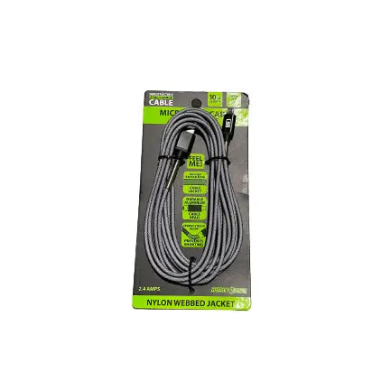 Charging Cable Indestructible Assortment 10FT 2.4 Amp - 6 Pieces Per Retail Ready Display 88294 GADGET GEAR