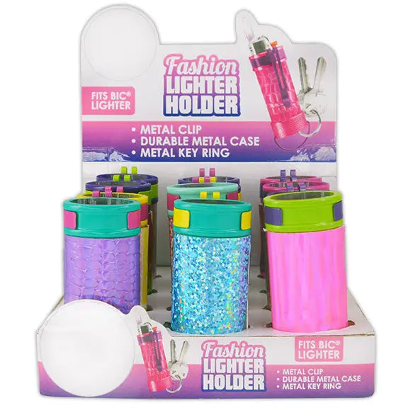 Metal Lighter Case Key Chain with Clip - 12 Pieces Per Retail Ready Display 23929 NOVELTY INC