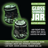 Glow in The Dark Glass Storage Jar - 6 Pieces Per Retail Ready Display 23960 SMOKEZILLA