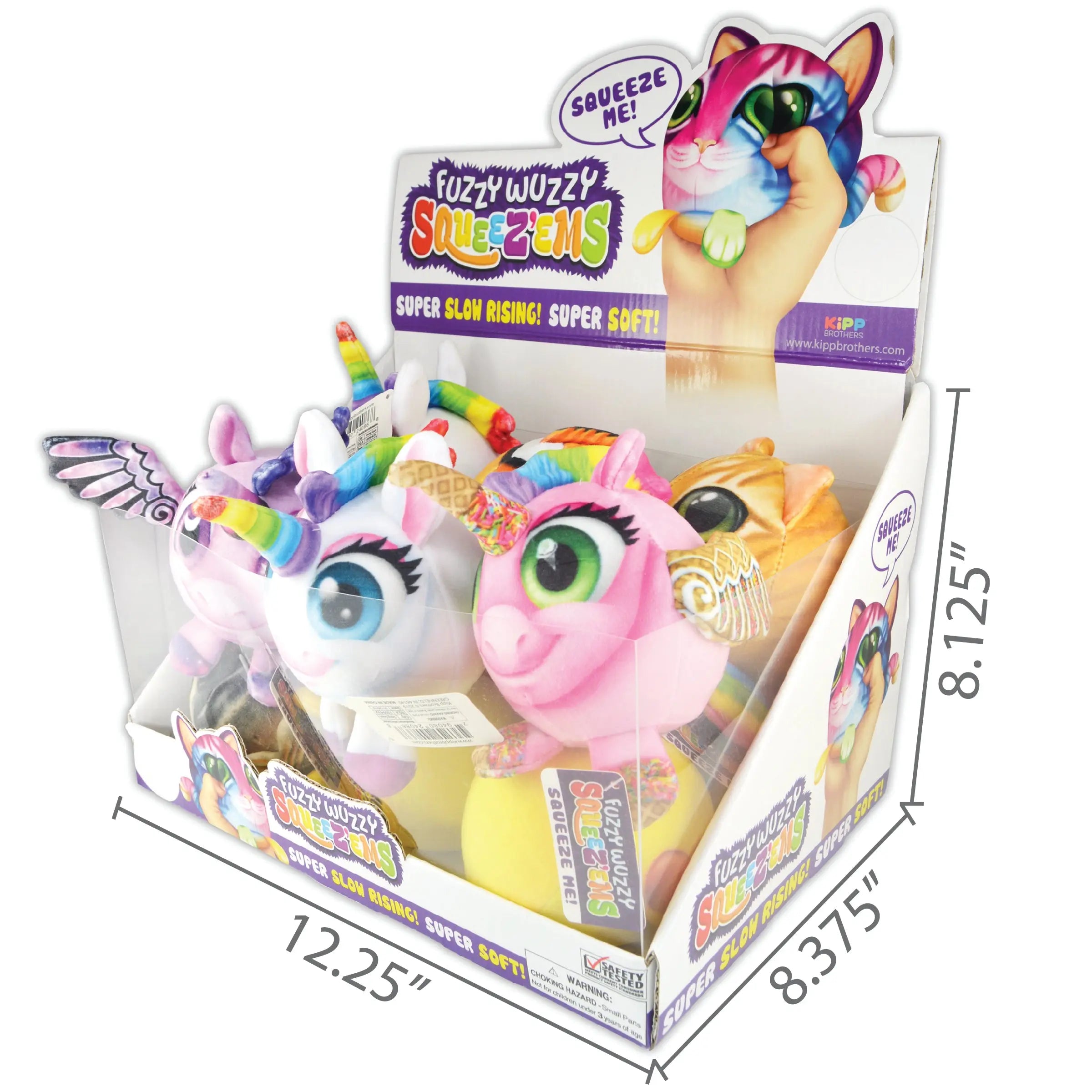 Squish and Squeeze Plush Ball Toy - 12 Pieces Per Retail Ready Display 24086 KIPP BROTHERS