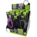 Auxiliary Audio Cable 7FT - 12 Pieces Per Retail Ready Display 24125 GADGET GEAR