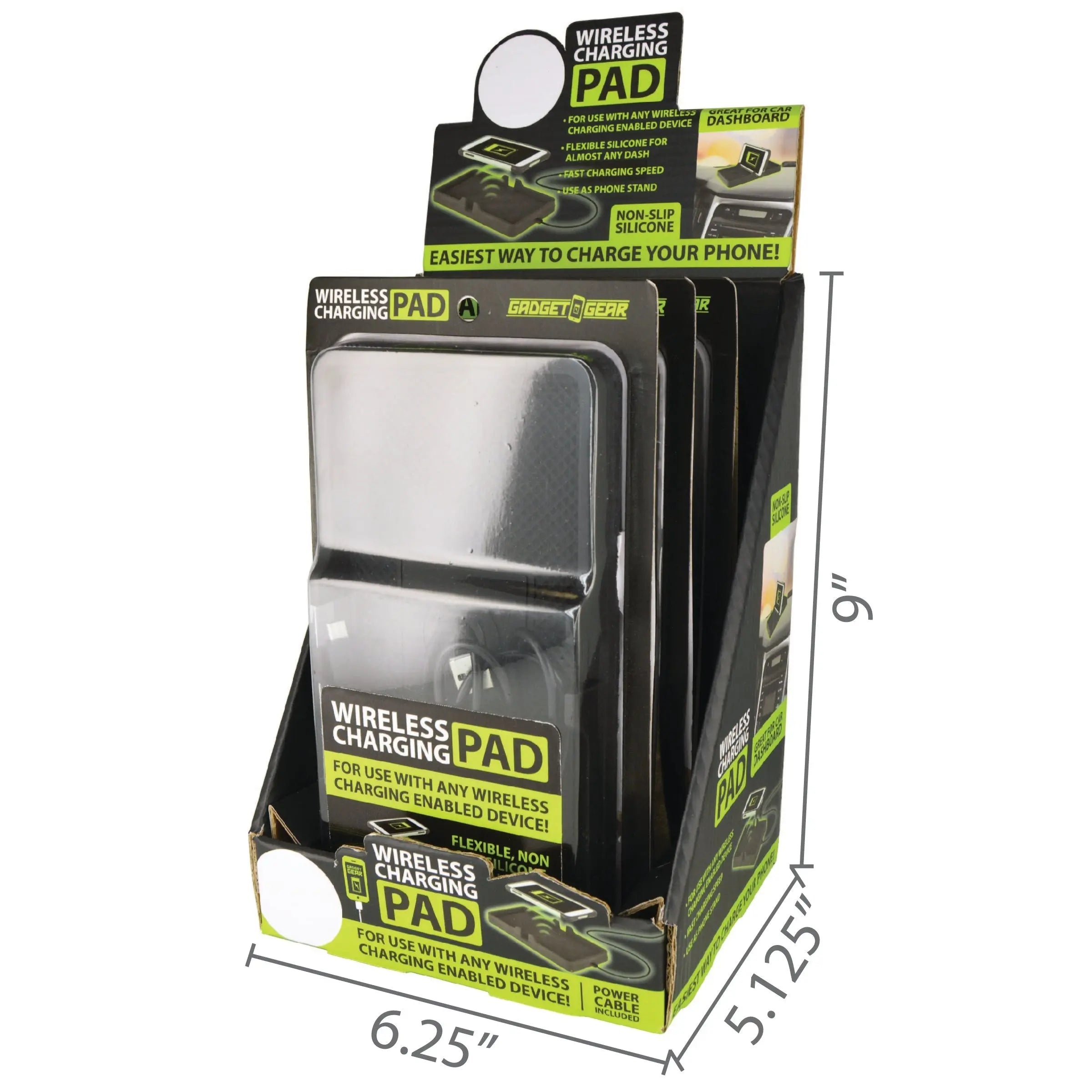 Wireless Charging Dashboard Pad - 4 Pieces Per Retail Ready Display 24210Mn GADGET GEAR