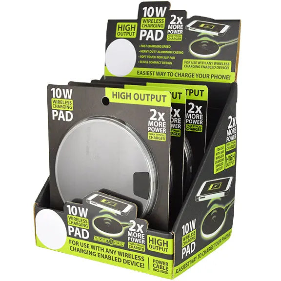 Wireless Charging Pad with Power Cable - 4 Pieces Per Retail Ready Display 24211 GADGET GEAR