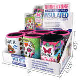 Neoprene Rhinestone Can and Bottle Cooler - 6 Per Retail Ready Display 24236 POLAR GEAR
