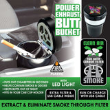 Printed Lid Butt Bucket Ashtray with Power Exhaust Fan - 6 Per Retail Ready Display 24394 SMOKEZILLA
