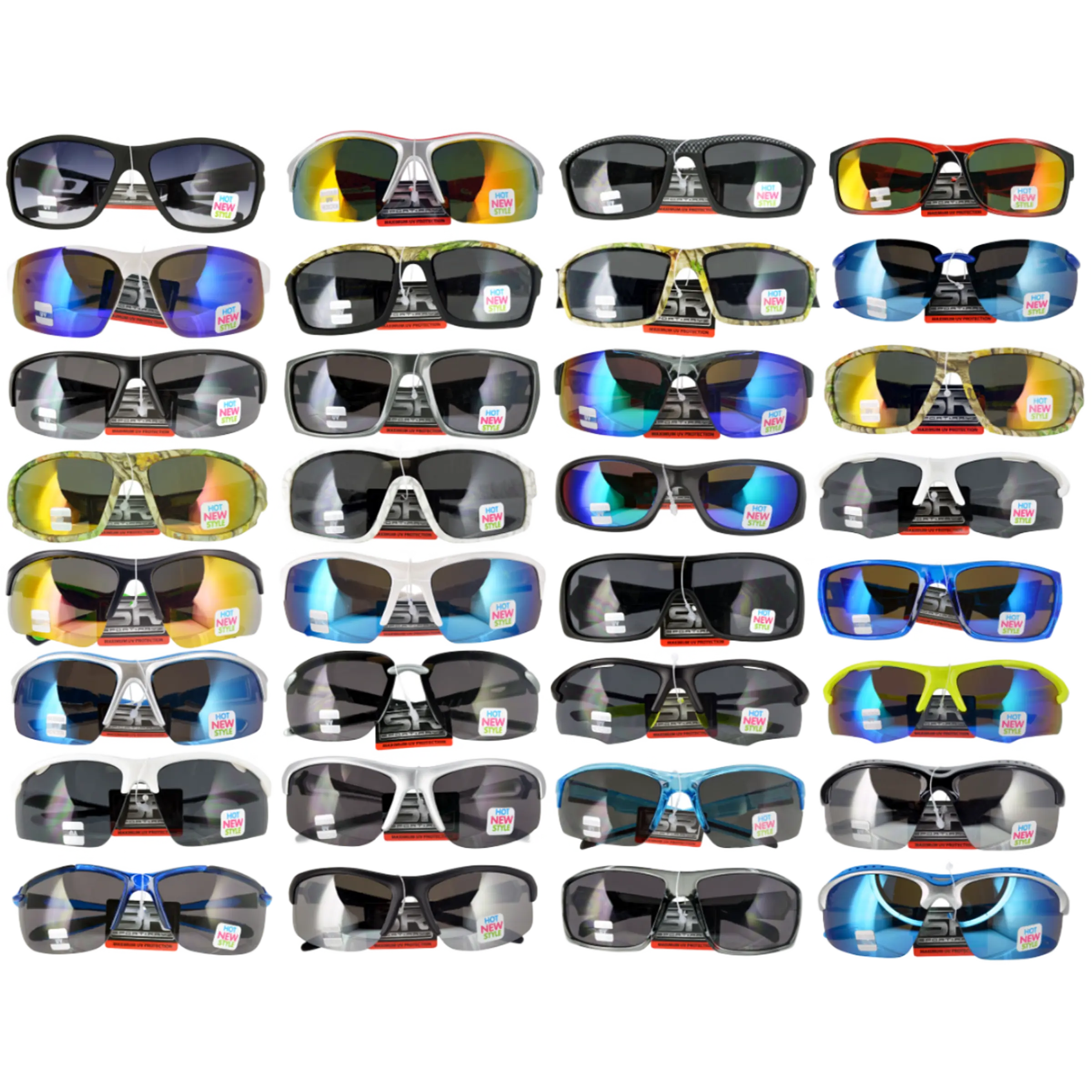 Sunglasses Sport Rayz Assortment Floor Display - 48 Pieces Per Retail Ready Display 88442 DRIVER'S EDGE
