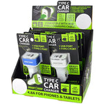 Car Charger Dual Port USB / USB-C 2.4 Amp - 6 Pieces Per Retail Ready Display 24491 GADGET GEAR