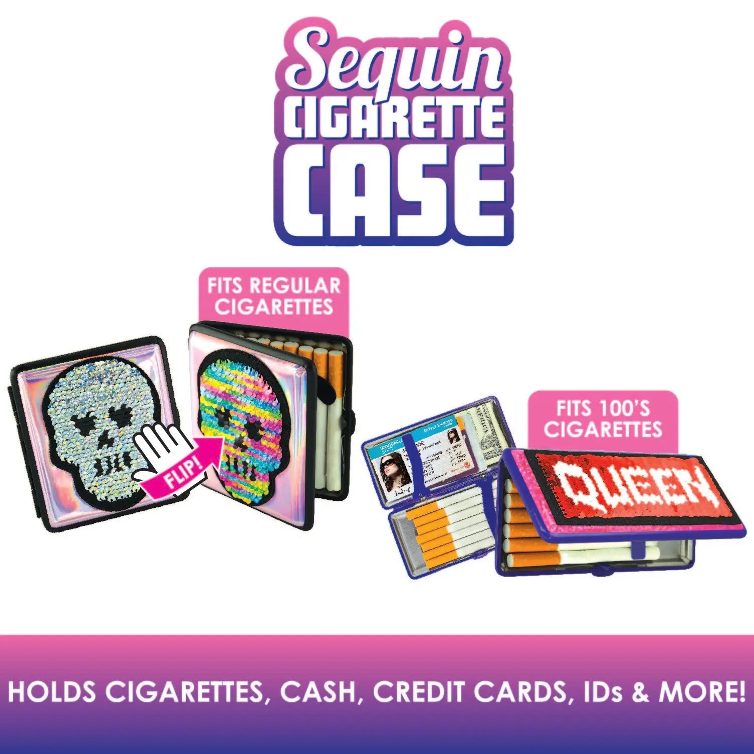 Sequin Cigarette Storage Wallet Assortment - 8 Pieces Per Retail Ready Display 88210 NOVELTY INC