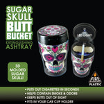 3D Molded Sugar Skull Butt Bucket Ashtray - 6 Pieces Per Retail Ready Display 24709 SMOKEZILLA
