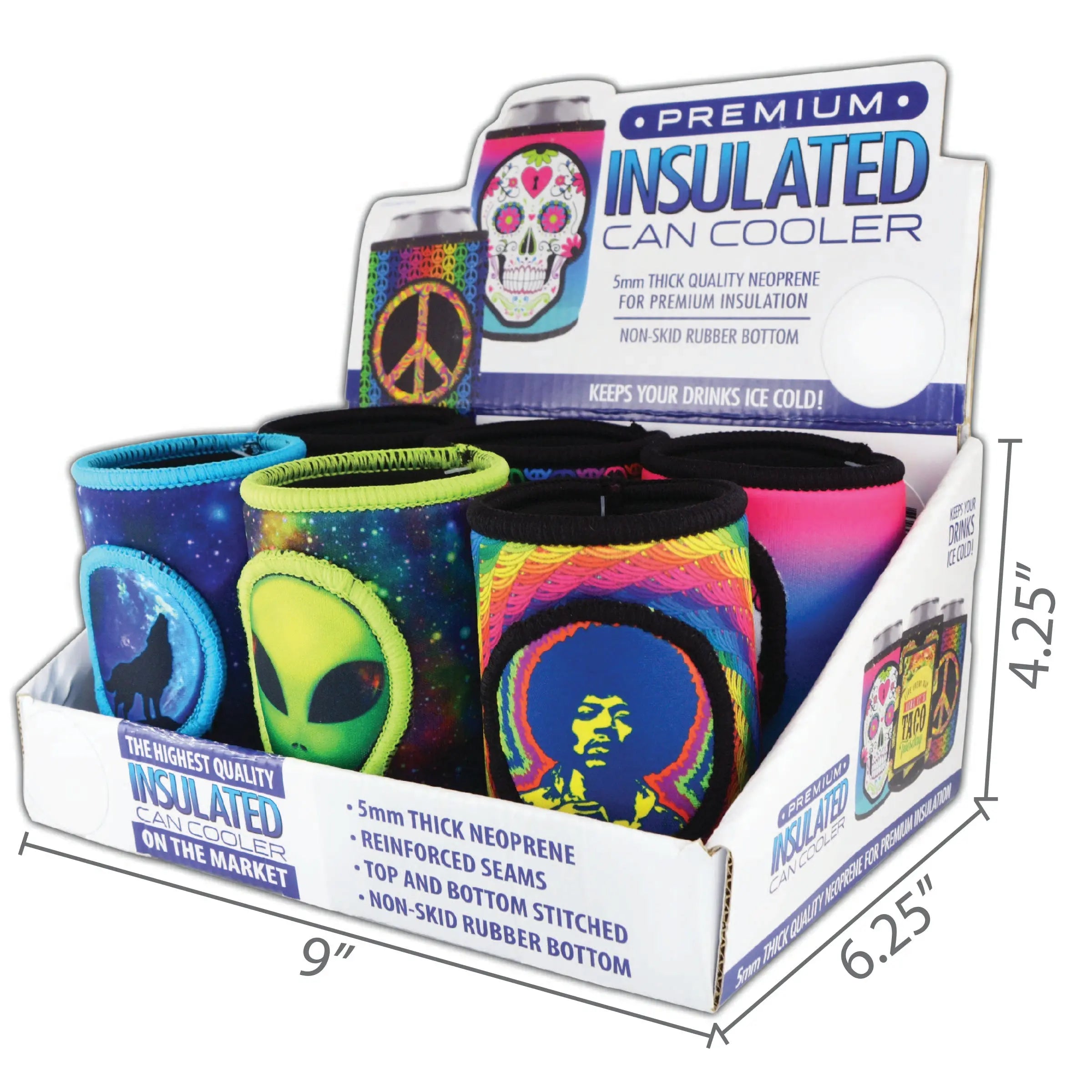 Neoprene Can and Bottle Cooler - 6 Pieces Per Retail Ready Display 24727 POLAR GEAR
