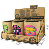 Neoprene Hemp Lined Can and Bottle Cooler - 6 Pieces Per Retail Ready Display 24813 POLAR GEAR