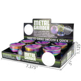 Metal 4 Piece Rainbow Grinder with Magnetic Closure - 6 Pieces Per Retail Ready Display 24839 SMOKEZILLA