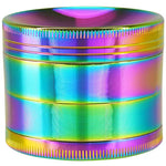 Metal 4 Piece Rainbow Grinder with Magnetic Closure - 6 Pieces Per Retail Ready Display 24839 SMOKEZILLA