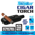 Cigar Torch Lighter with Metal Rest - 8 Pieces Per Retail Ready Display 24878 TORCH BLUE