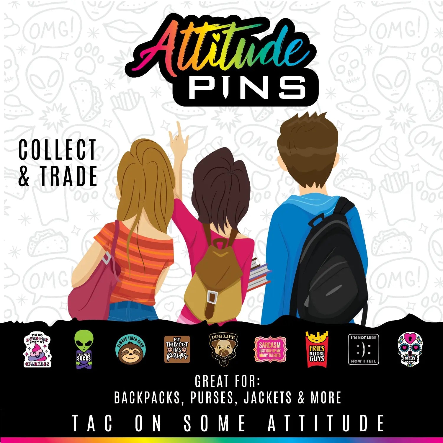 Enamel Tac Pin - 18 Pieces Per Retail Ready Display 24926 NOVELTY INC