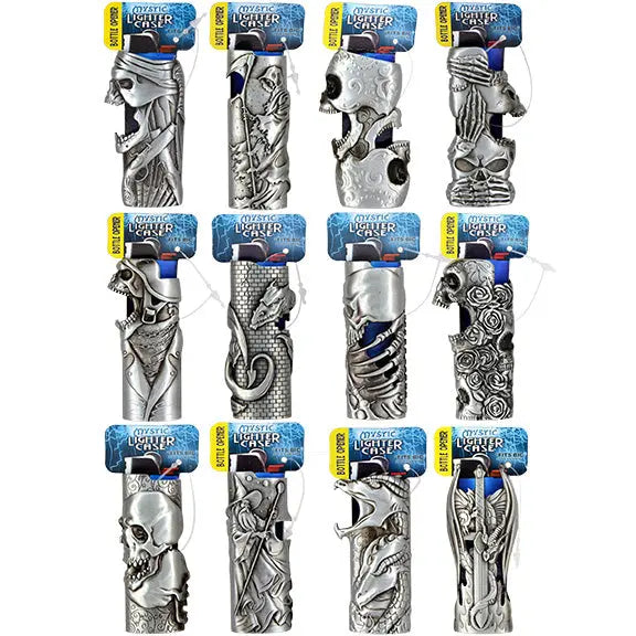 Metal Mystic Lighter Case with Bottle Opener - 12 Pieces Per Retail Ready Display 24943 SMOKEZILLA