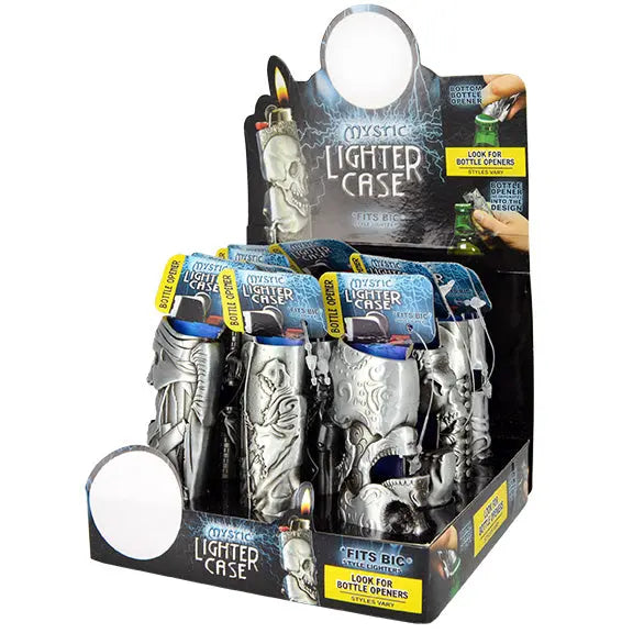 Metal Mystic Lighter Case with Bottle Opener - 12 Pieces Per Retail Ready Display 24943 SMOKEZILLA