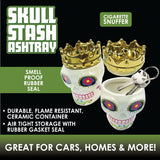 Ceramic Skull Ash Tray and Stash Jar - 6 Pieces Per Retail Ready Display 24993 SMOKEZILLA