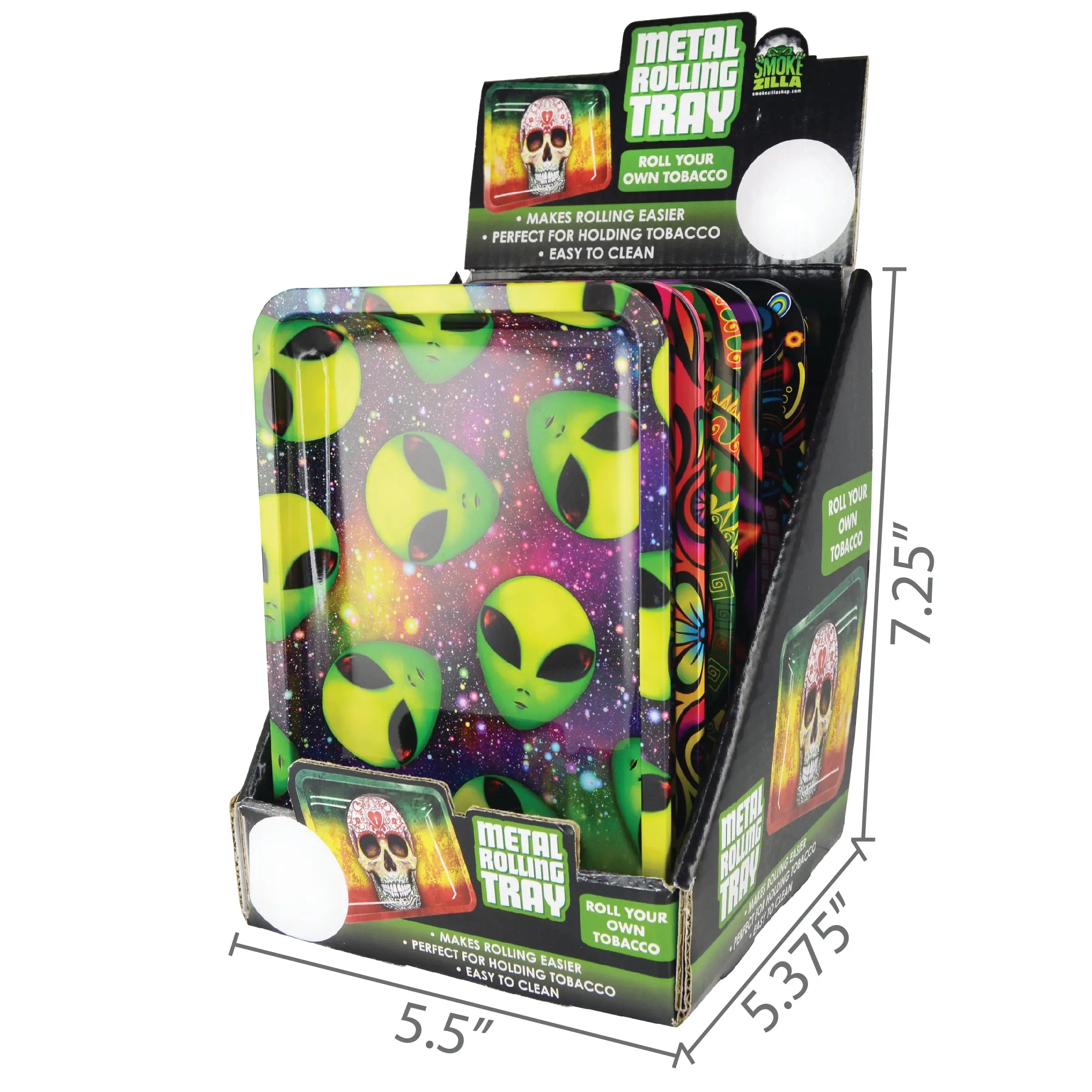 Metal Roll Tray - 6 Pieces Per Retail Ready Display 25232 SMOKEZILLA