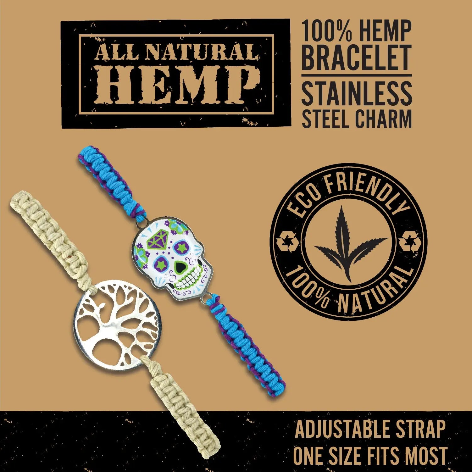Hemp Bracelet with Emblem - 12 Pieces Per Retail Ready Display 25533 SMOKEZILLA