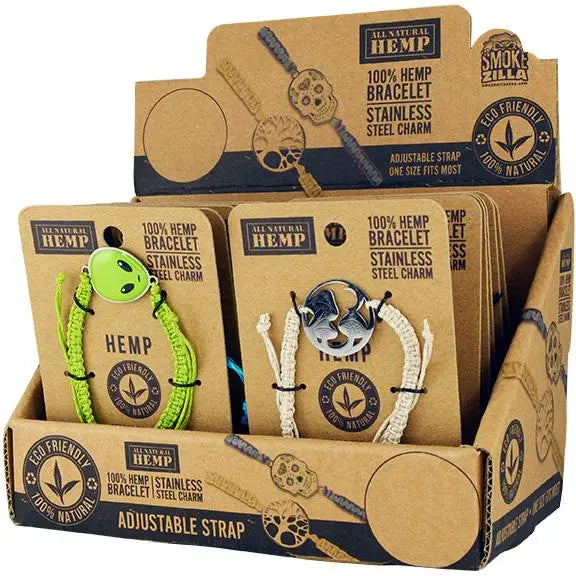 Hemp Bracelet with Emblem - 12 Pieces Per Retail Ready Display 25533 SMOKEZILLA