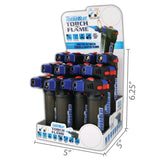 Dual Flame XXL Torch Lighter - 12 Pieces Per Retail Ready Display 25557 TORCH BLUE