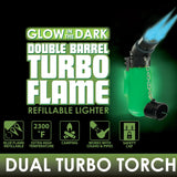 Glow in The Dark Double Head Torch Lighter - 12 Pieces Per Retail Ready Display 25558 SMOKEZILLA