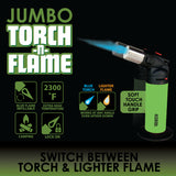 Jumbo Dual Flame N Torch Lighter - 6 Pieces Per Retail Ready Display 25619