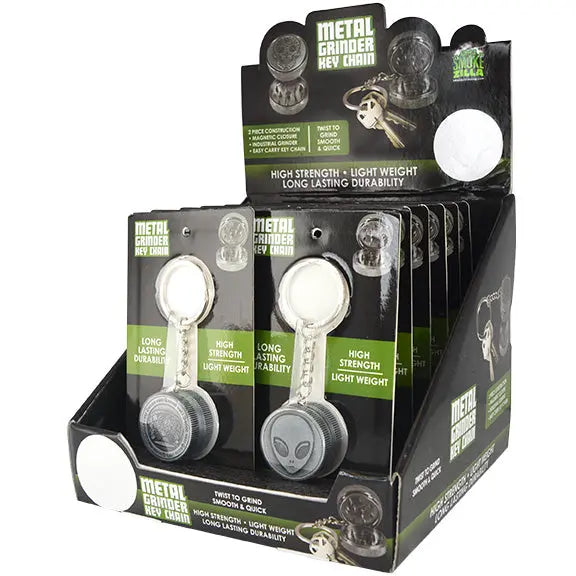Metal Grinder Key Chain - 12 Pieces Per Retail Ready Display 25635 SMOKEZILLA