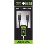 Charging Cable USB-C to USB-C 3FT - 4 Pieces Per Pack 25730 GADGET GEAR