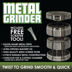 Metal 4 Piece Grinder with Concave Top 63Mm - 6 Pieces Per Retail Ready Display 25911 SMOKEZILLA